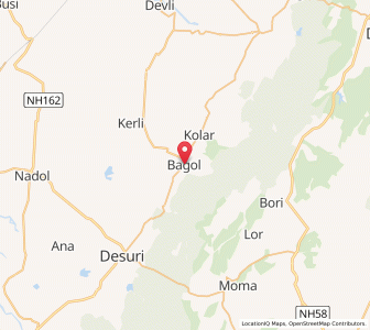 Map of Bagol, Rajasthan