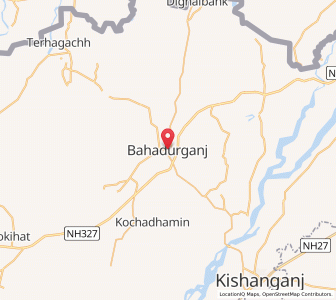 Map of Bahadurganj, Bihar