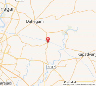 Map of Bahiel, Gujarat