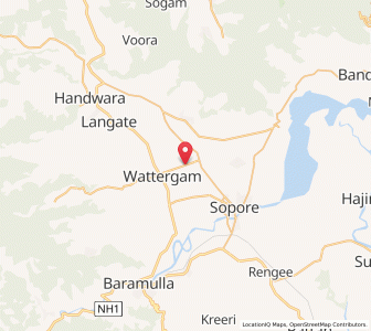 Map of Bahrampur, Kashmir