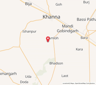 Map of Baini Zer, Punjab