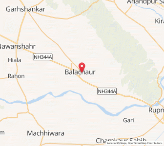 Map of Balachor, Punjab