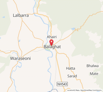 Map of Balaghat, Madhya Pradesh