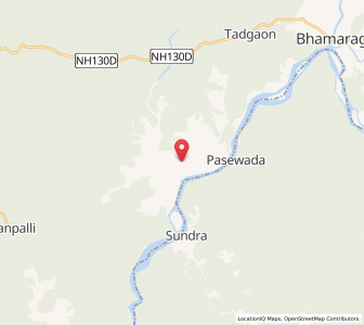 Map of Bamanpalli, Maharashtra