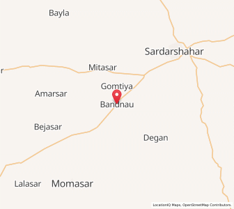 Map of Bandnau, Rajasthan