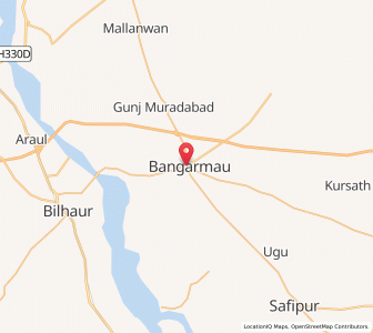 Map of Bangarmau, Uttar Pradesh