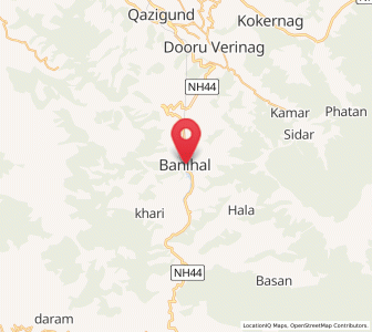 Map of Banihal, Kashmir