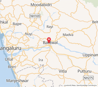 Map of Bantval, Karnataka