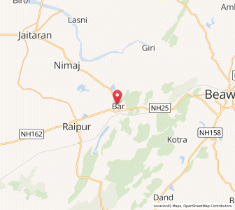 Map of Bar, Rajasthan