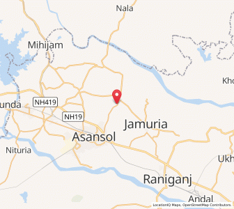 Map of Barabani, West Bengal