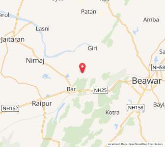 Map of Baranthia, Rajasthan