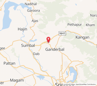 Map of Bardal, Kashmir
