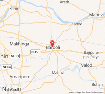 Map of Bardoli, Gujarat