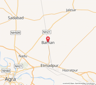 Map of Barhan, Uttar Pradesh