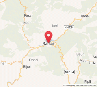 Map of Barkot, Uttarakhand