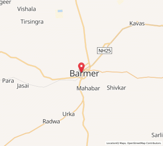 Map of Barmer, Rajasthan