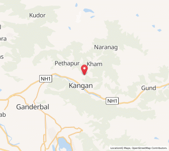 Map of Barnabug, Kashmir