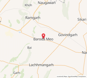 Map of Baroda Mev, Rajasthan