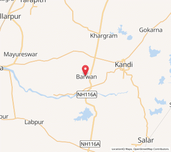Map of Barwan, West Bengal