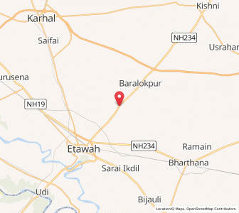 Map of Basrehar, Uttar Pradesh