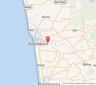 Map of Basrur, Karnataka