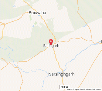 Map of Batiagarh, Madhya Pradesh