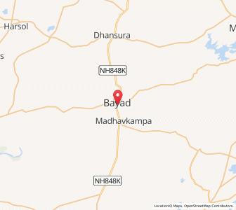 Map of Bayad, Gujarat
