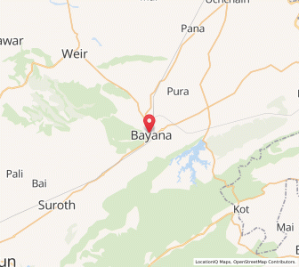 Map of Bayana, Rajasthan