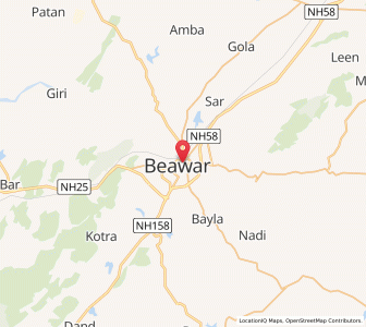 Map of Beawar, Rajasthan