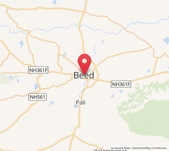 Map of Beed, Maharashtra