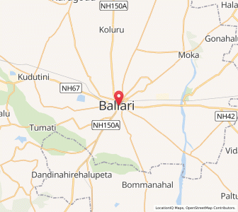 Map of Bellary, Karnataka
