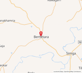 Map of Bemetara, Chhattisgarh