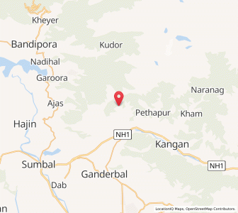 Map of Benawas, Kashmir