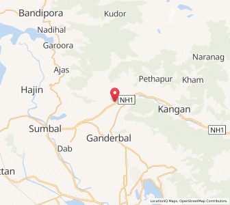Map of Benhama, Kashmir