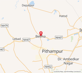 Map of Betma, Madhya Pradesh