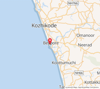 Map of Beypore, Kerala