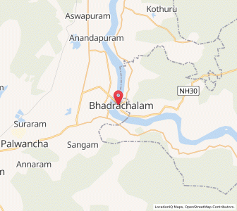 Map of Bhadrachalam, Andhra Pradesh