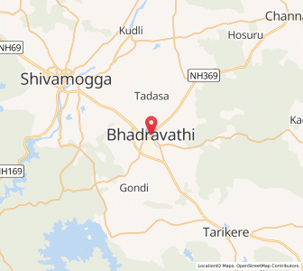 Map of Bhadravati, Karnataka