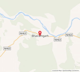 Map of Bhairamgarh, Chhattisgarh