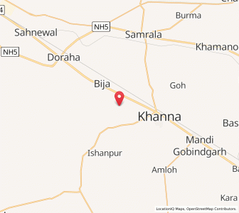 Map of Bhamadi, Punjab