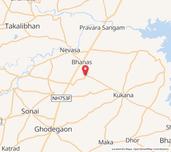 Map of Bhanas Hivre, Maharashtra