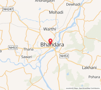 Map of Bhandara, Chhattisgarh