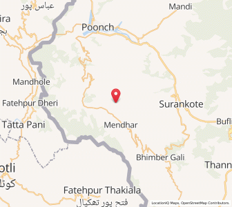 Map of Bhatidhar, Kashmir