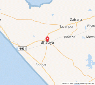 Map of Bhatiya, Gujarat