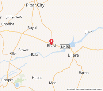 Map of Bhawi, Rajasthan