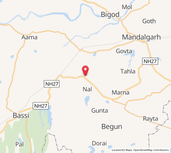 Map of Bhichor, Rajasthan