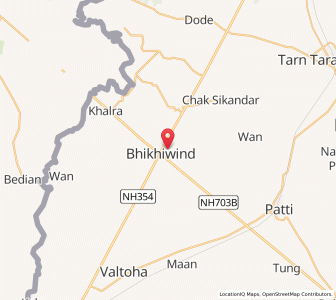 Map of Bhikkiwind Uttar, Punjab
