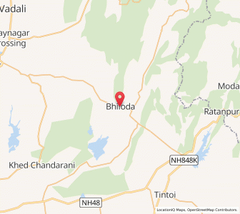 Map of Bhiloda, Gujarat