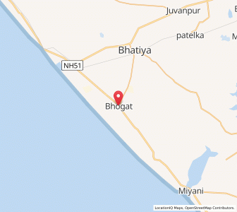 Map of Bhogat, Gujarat