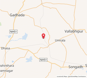 Map of Bhojavadar, Gujarat